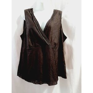 New York collection brown lace surplice sz 3X Sleeveless top